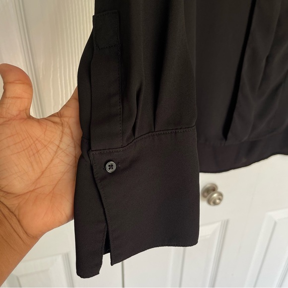 LOFT Women Black Long Sleeve Blouse Small - Picture 9 of 15